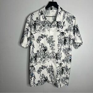 SuperM x Kim Junggi Tiger Inside Art Button Down Shirt Mens Medium White *FLAW*